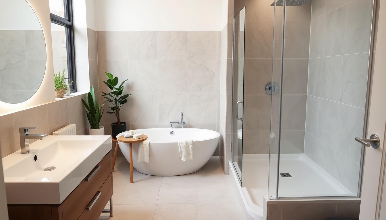 mała łazienka wanna z prysznicem