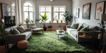 zielony dywan do salonu